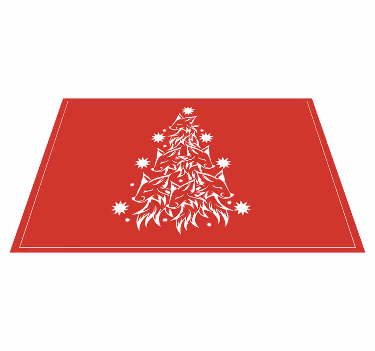 Individual de mesa navideño Árbol zorro estilizado - TenVinilo