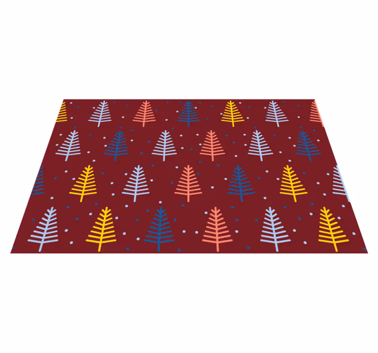 Individual de mesa navideño patrón de Árbol colorido - TenVinilo