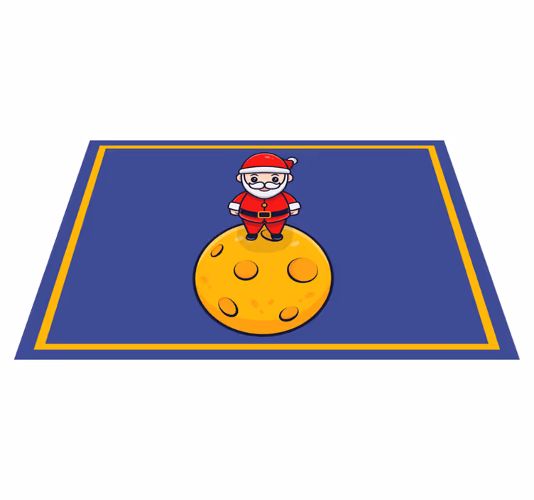 Individual de mesa navideño santa en la luna - TenVinilo