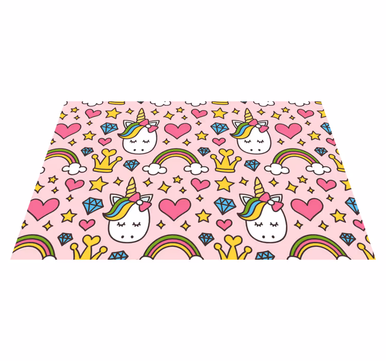 Individual de mesa infantil patrón de unicornio lindo - TenVinilo