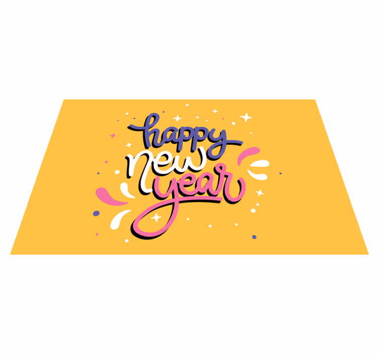 Individual de mesa navideño tipografía feliz año nuevo - TenVinilo