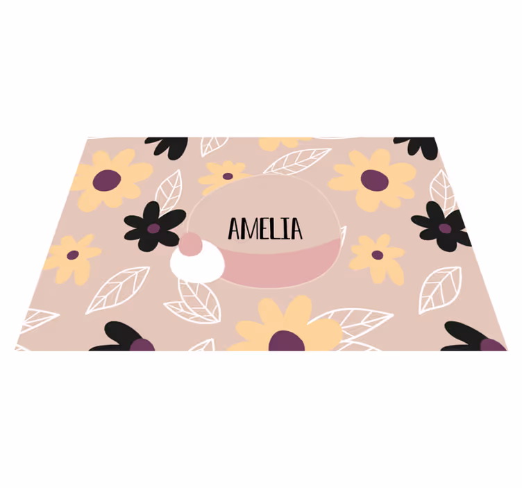 Individual de mesa infantil estampado botánico personalizado - TenVinilo