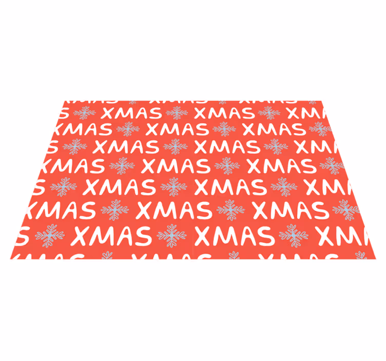 Individual de mesa navideño patrón navideño rojo - TenVinilo