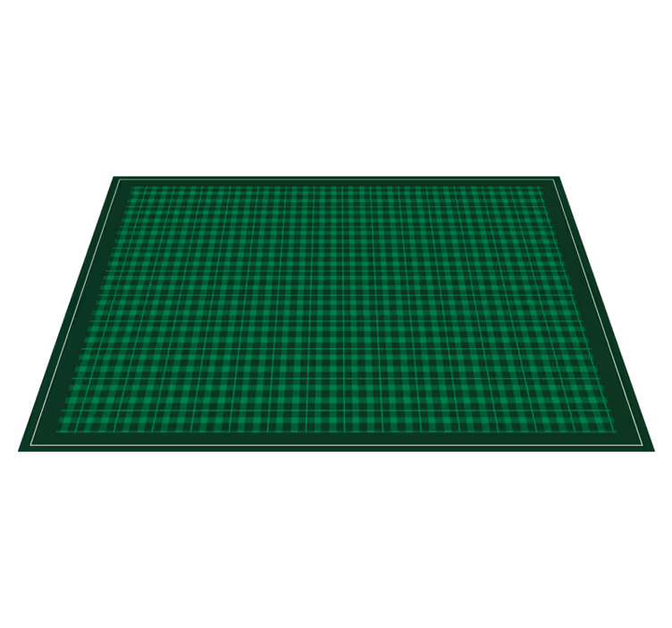 Individual mesa patrón superficie a cuadros verde - TenVinilo