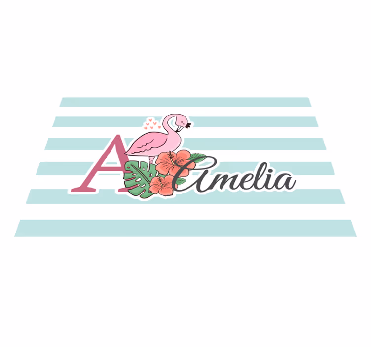 Individual de mesa infantil flamenco monograma amelia - TenVinilo