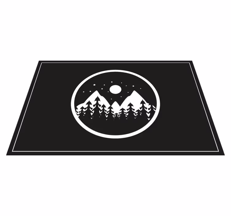 Individual mesa moderno paisaje montañés circular - TenVinilo