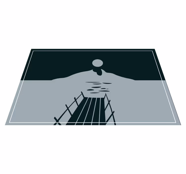 Individual mesa moderno puente sobre el agua - TenVinilo