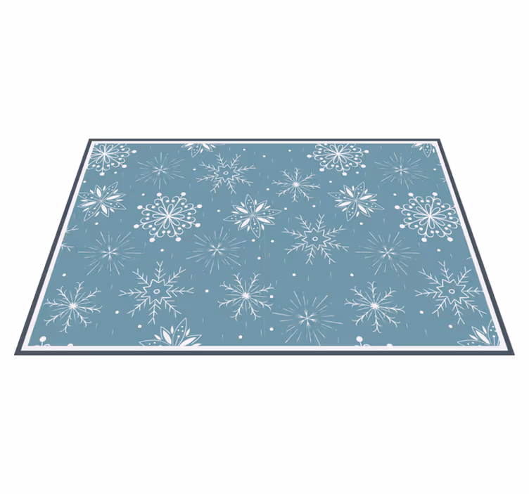Mantel individual navideño Copos de nieve decorativos azules y bl - TenVinilo