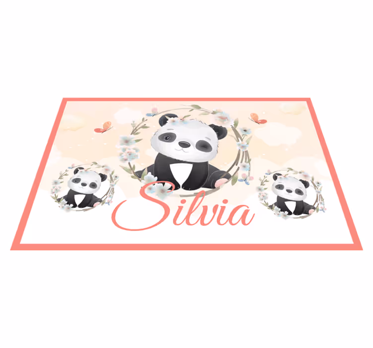 Individual de mesa infantil arreglo de panda encantador - TenVinilo