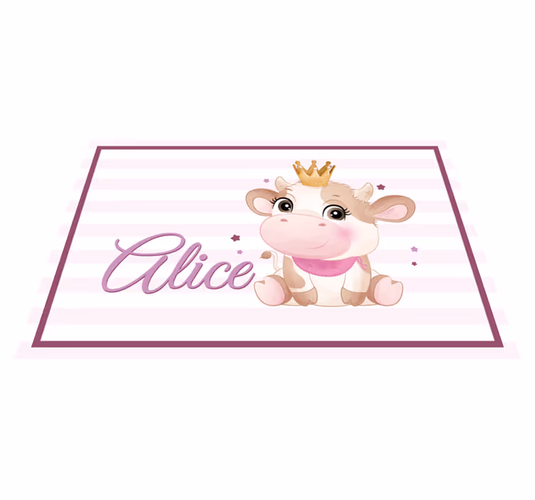 Individual de mesa infantil personaje de vaca lindo - TenVinilo