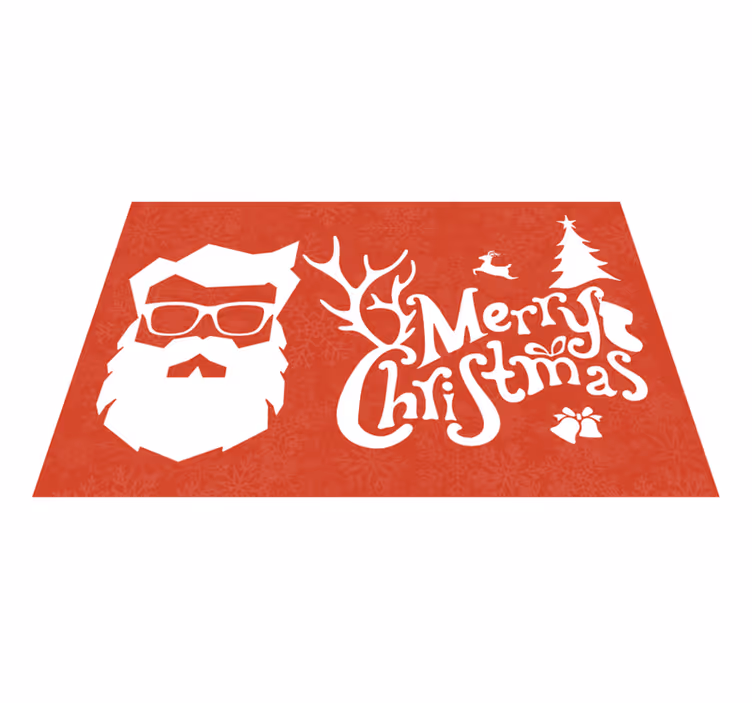Individual de mesa navideño santa con gafas - TenVinilo