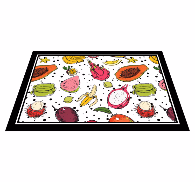 Individual original mesa motivo de frutas vibrantes - TenVinilo