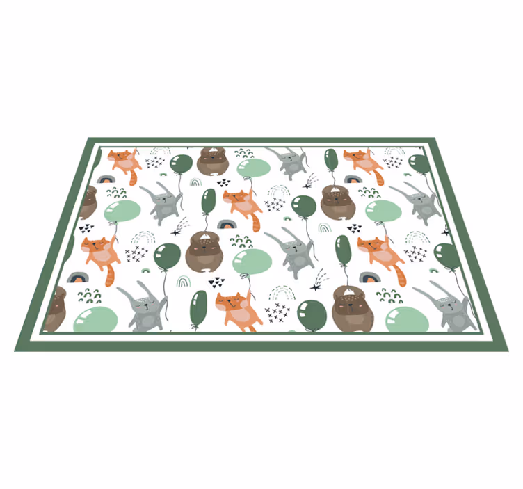Individual de mesa infantil patrones de animales divertidos - TenVinilo