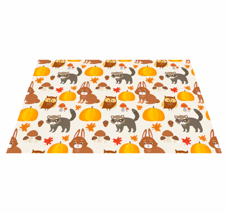 Individual de mesa infantil compañeros animales adorables - TenVinilo