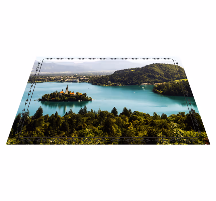 Individual mesa moderno vista serena del lago - TenVinilo