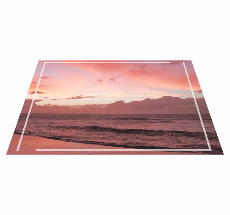 Individual mesa moderno atardecer costero sereno - TenVinilo