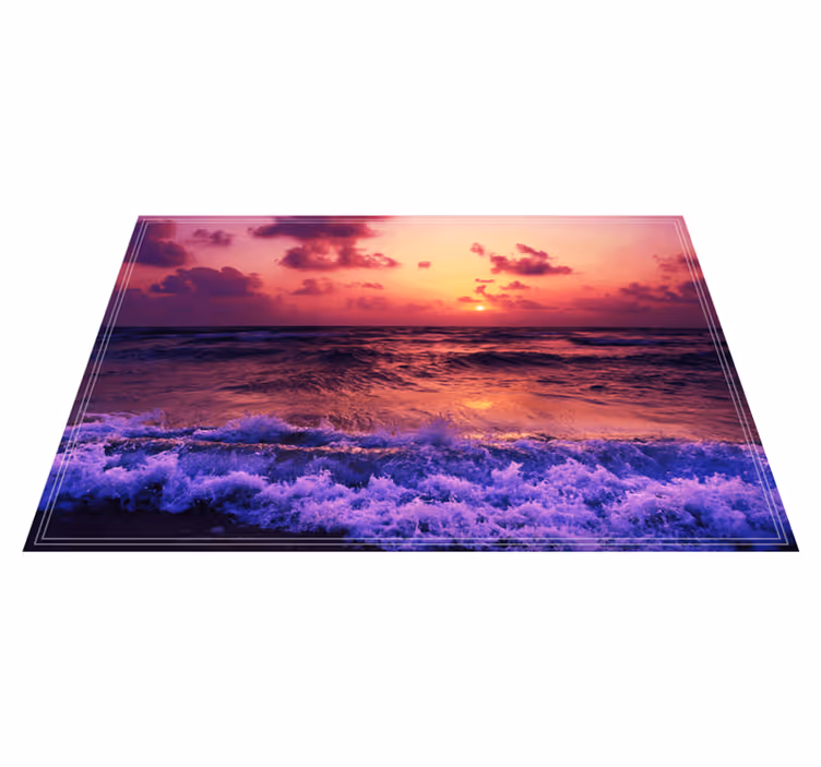Individual original mesa escena de océano al atardecer - TenVinilo