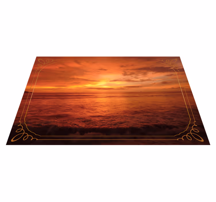 Individual mesa moderno vista marina crepuscular - TenVinilo