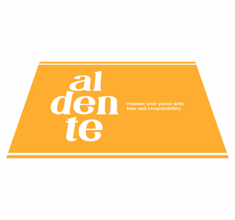 Individual mesa frases recordatorio culinario aldente - TenVinilo
