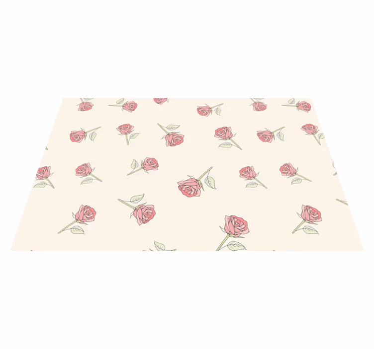 Individual original mesa patrón floral de rosas - TenVinilo