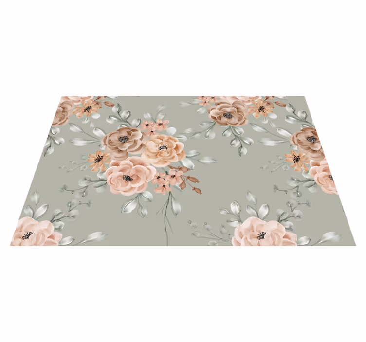 Individual original mesa cuenco con fondo floral - TenVinilo