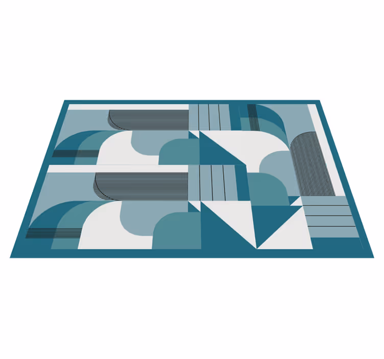 Individual mesa moderno patrones geométricos teal - TenVinilo