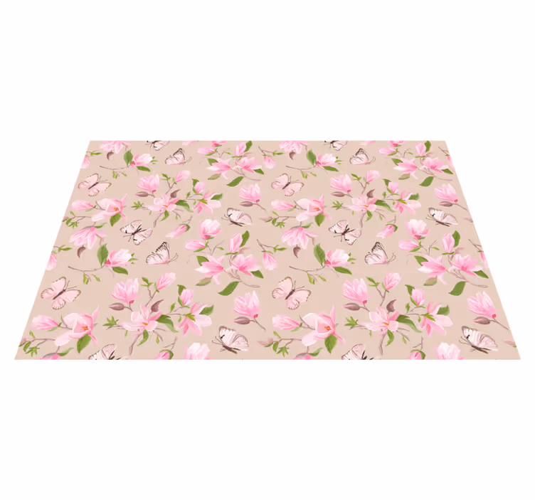Individual original mesa motivo floral de mariposas - TenVinilo