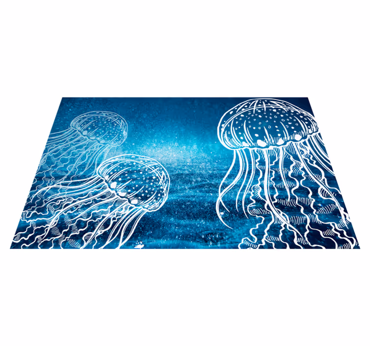 Individual original mesa escena del océano con medusas - TenVinilo