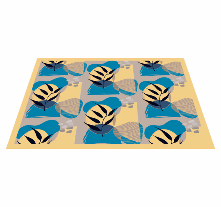 Individual mesa moderno con elegantes patrones de hojas - TenVinilo