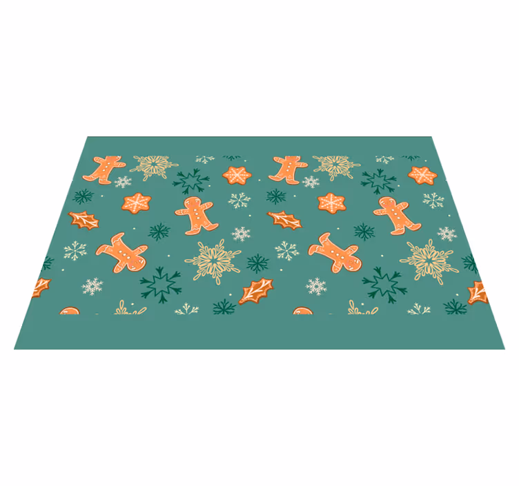 Individual de mesa navideño patrones de galletas de jengibre - TenVinilo