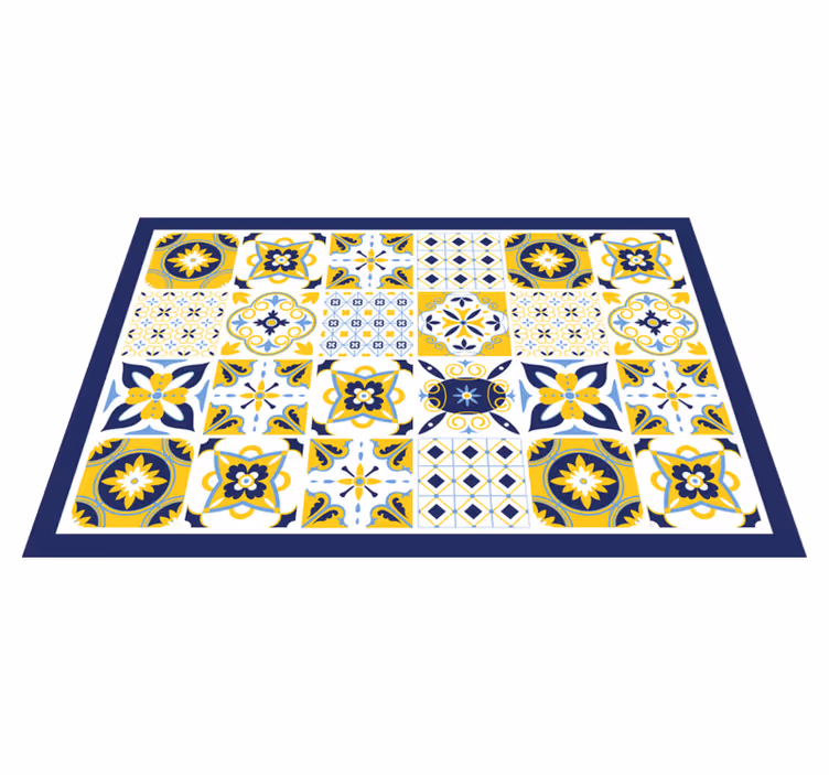 Individual mesa patrón azulejos coloridos - TenVinilo