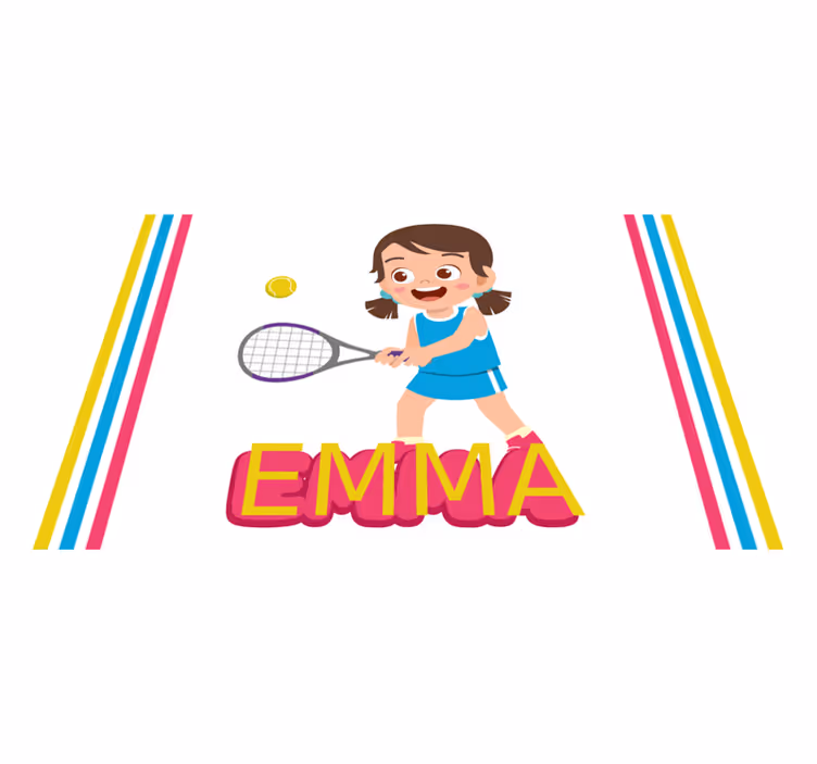 Individual de mesa infantil jugador de tenis feliz - TenVinilo