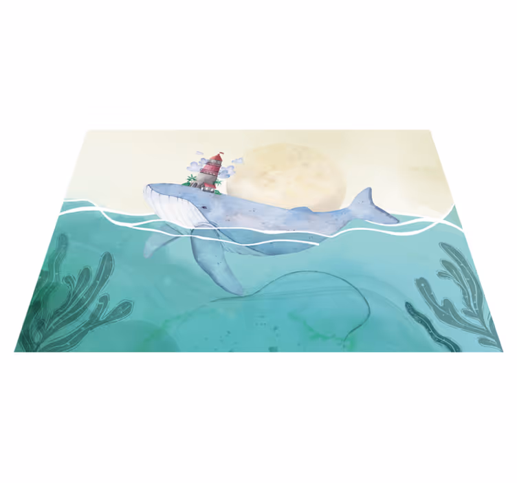 Individual de mesa infantil ballena con faro - TenVinilo