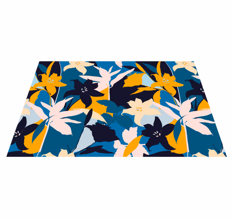 Individual original mesa patrón floral en teal - TenVinilo
