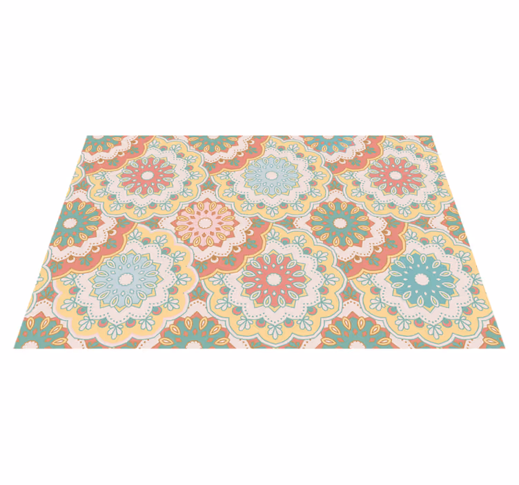 Individual mesa patrón flores coloridas - TenVinilo