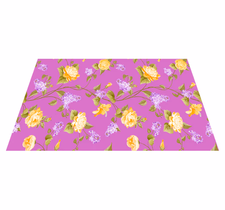 Individual original mesa patrón floral con colores vibrantes - TenVinilo