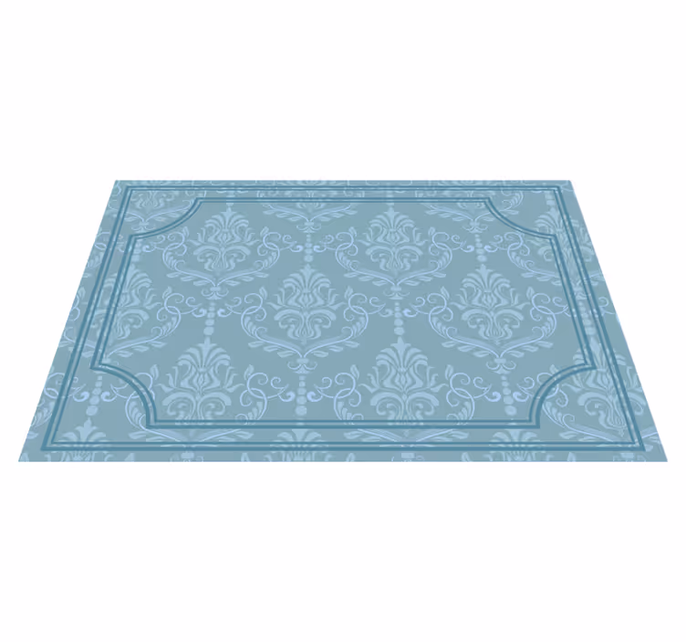 Individual de mesa elegante barroco floral azul - TenVinilo