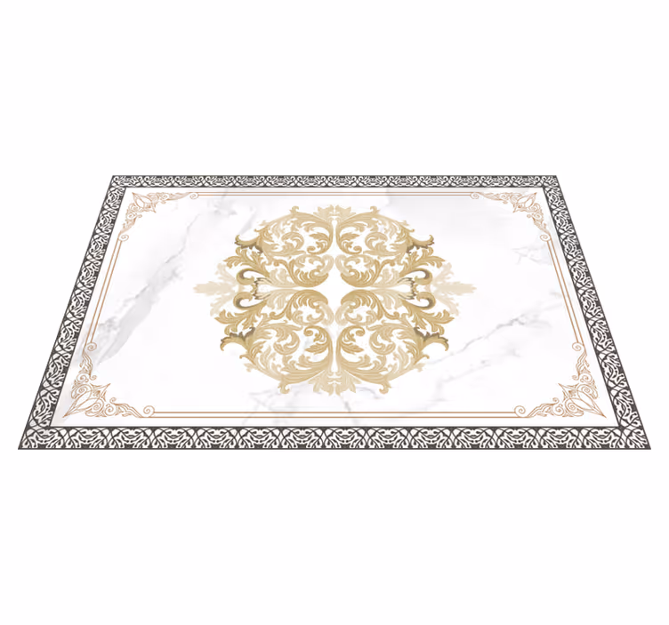 Individual de mesa elegante mármol blanco barroco - TenVinilo