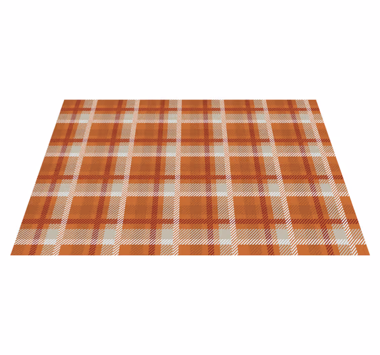Individual de mesa elegante patrón de cuadros naranjas - TenVinilo