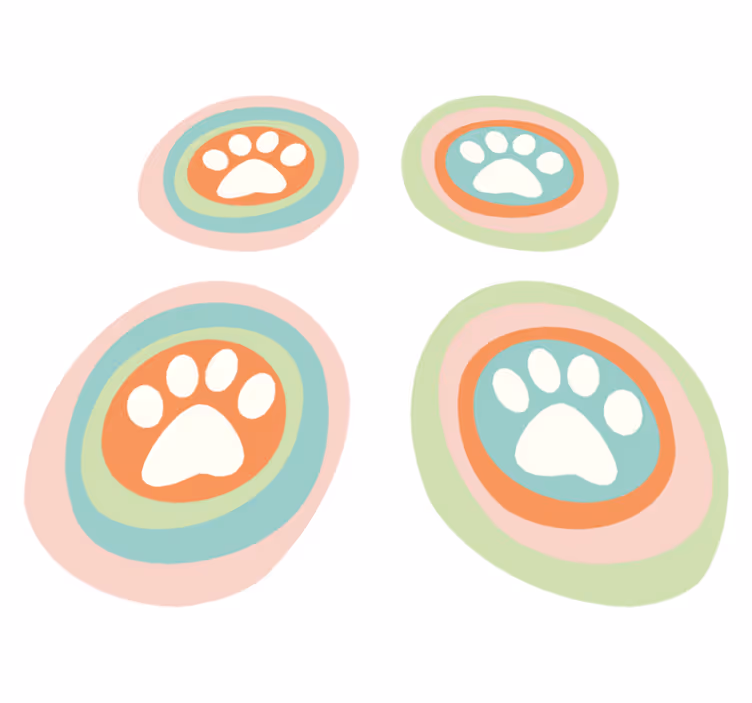 Individual original mesa tazón de patitas de mascota - TenVinilo