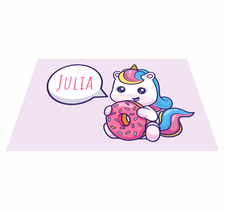 Mantel individual personalizable unicornio con donut - TenVinilo