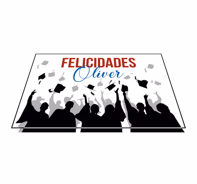 Mantel individual personalizable siluetas de graduados - TenVinilo