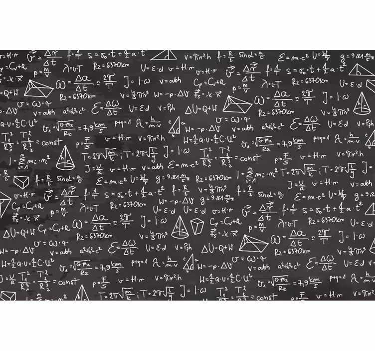 Mural juvenil patrón de pizarra de matemáticas - TenVinilo