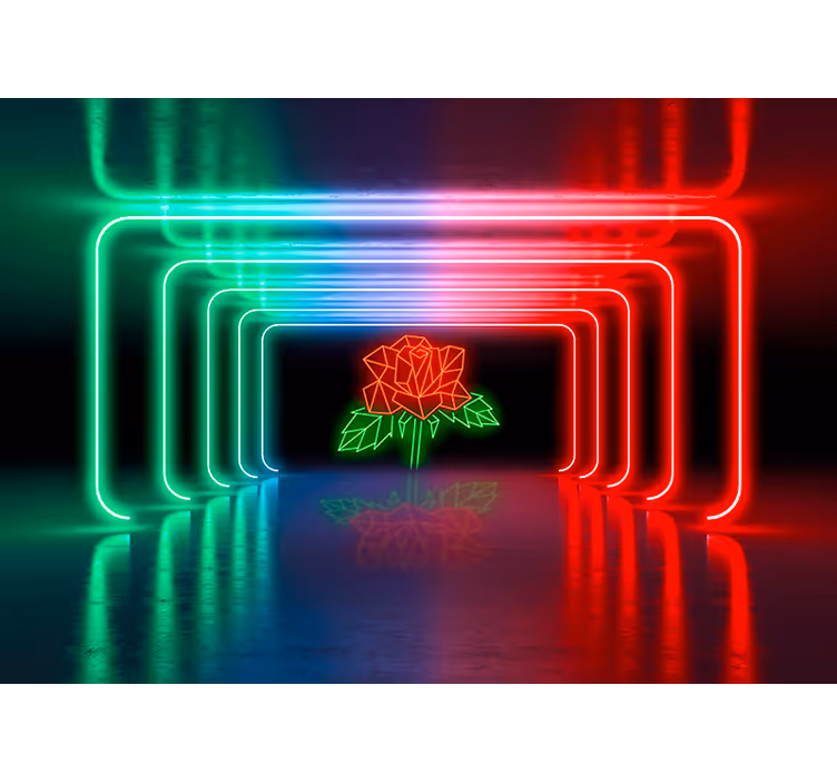 Fotomural 3D túnel con flores - TenVinilo
