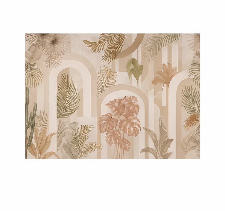 Mural para salón diseño de arcos de jungla - TenVinilo