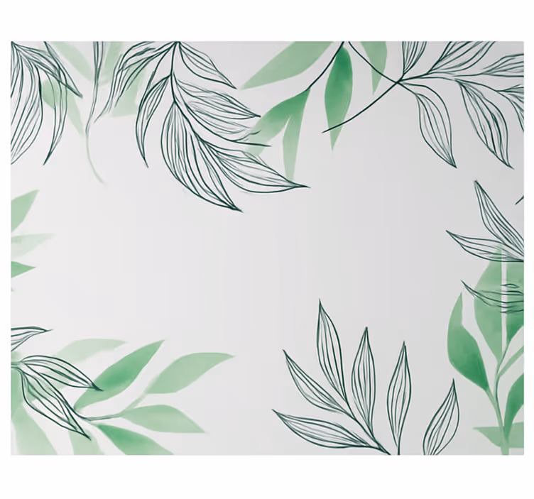 Mural para salón hojas tropicales colgantes - TenVinilo