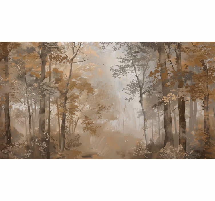Mural de bosque bosque de otoño Ámbar - TenVinilo