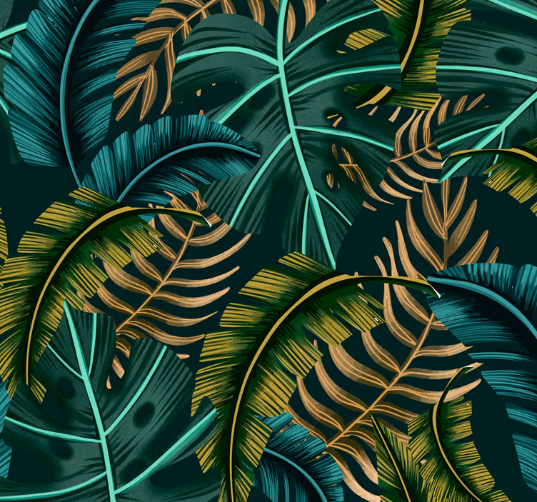 Mural de selva hojas tropicales - TenVinilo