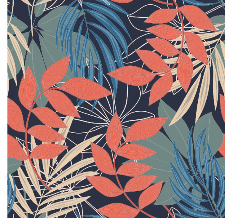 Mural de selva patrón de fauna y flora elegante - TenVinilo