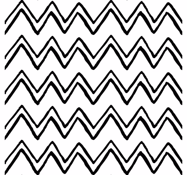 Papel mural blanco diseño zigzag irregular en blanco y negro - TenVinilo